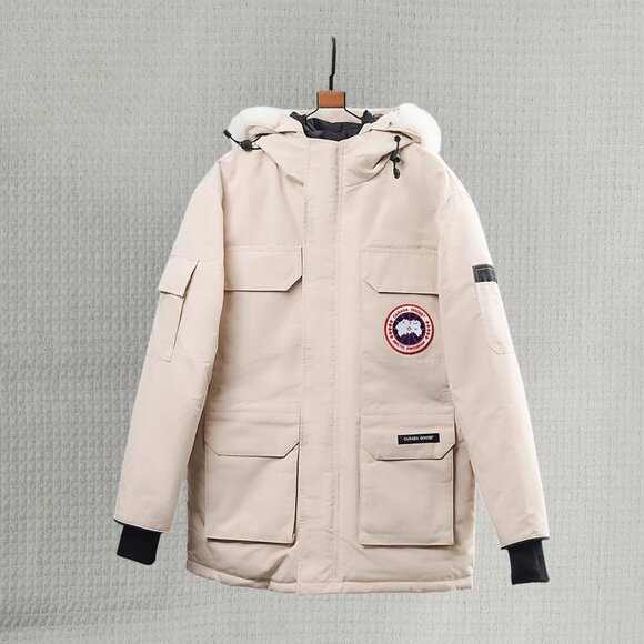 Canada Goose Expedition white Unisex Hooded Parka - Picture 1 of 7